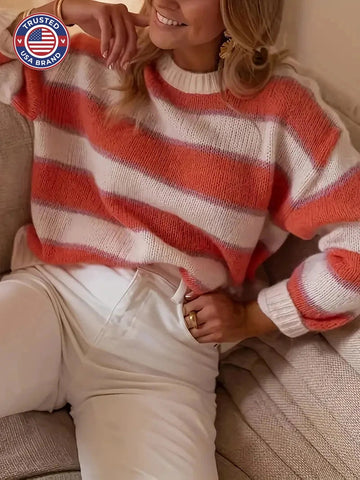 Blush stripe winter jumper