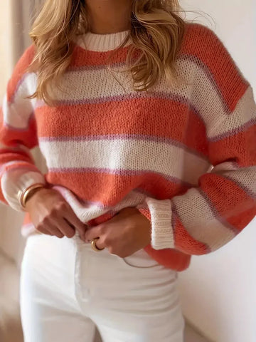 Blush stripe winter jumper