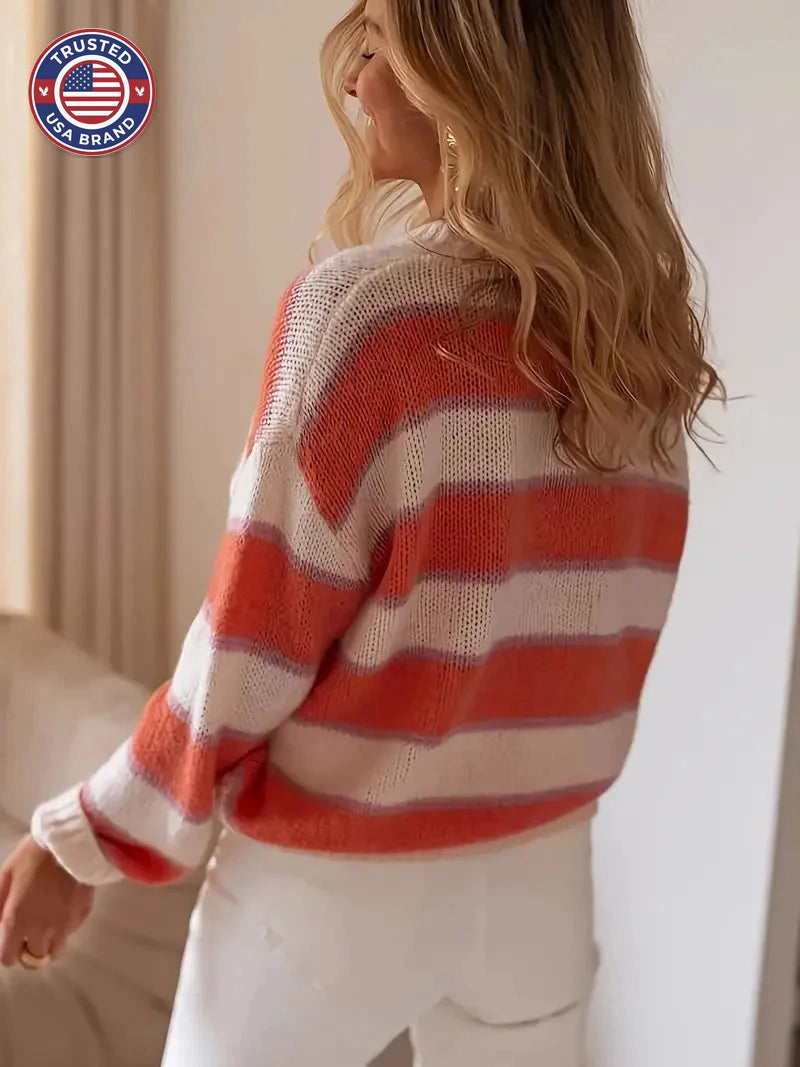 Blush stripe winter jumper