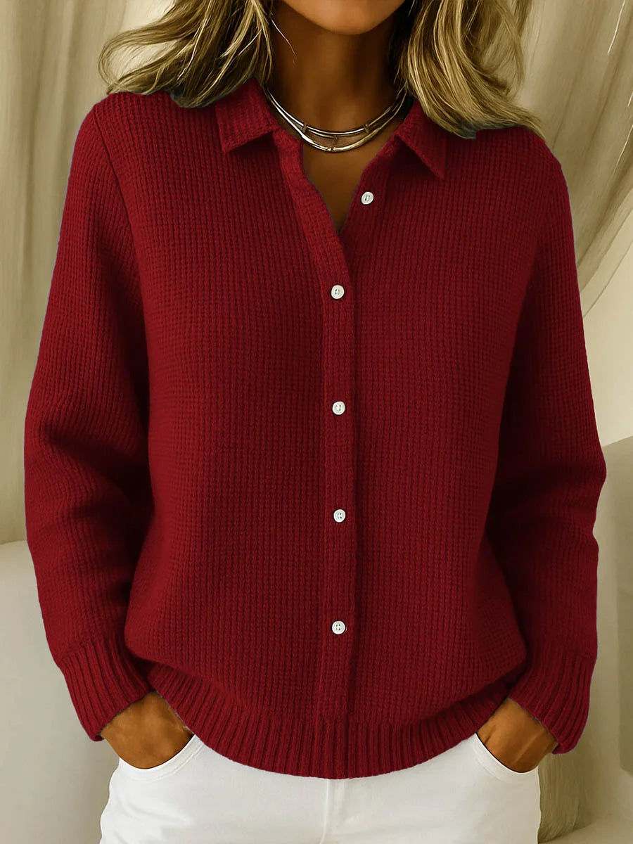 Classic Knitted Button Cardigan - Blue