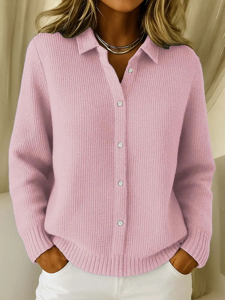 Classic Knitted Button Cardigan - Blue