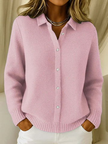 Classic Knitted Button Cardigan - Blue