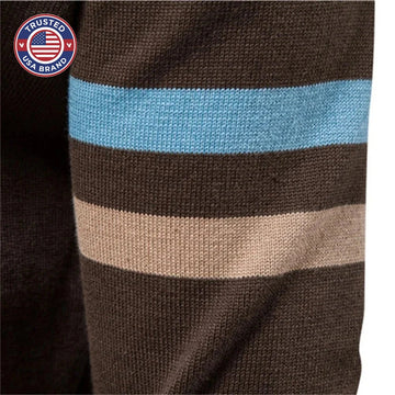 Women's colorblock knit zip-up winter cardigan with ribbed cuffs and hem - Black