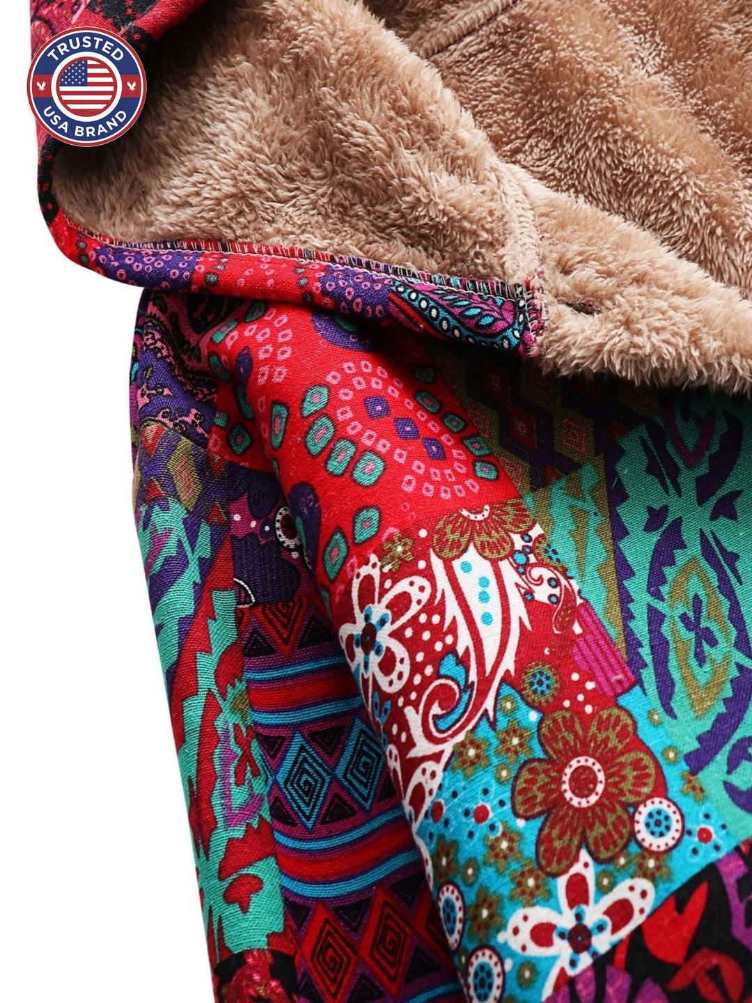 Women's button-front hooded winter parka with sherpa lining - Blue