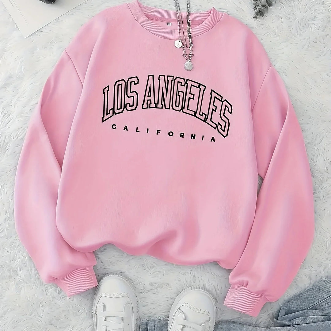 Women's crewneck winter Christmas sweater in Fuchsia