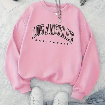 Women's crewneck winter Christmas sweater in Fuchsia