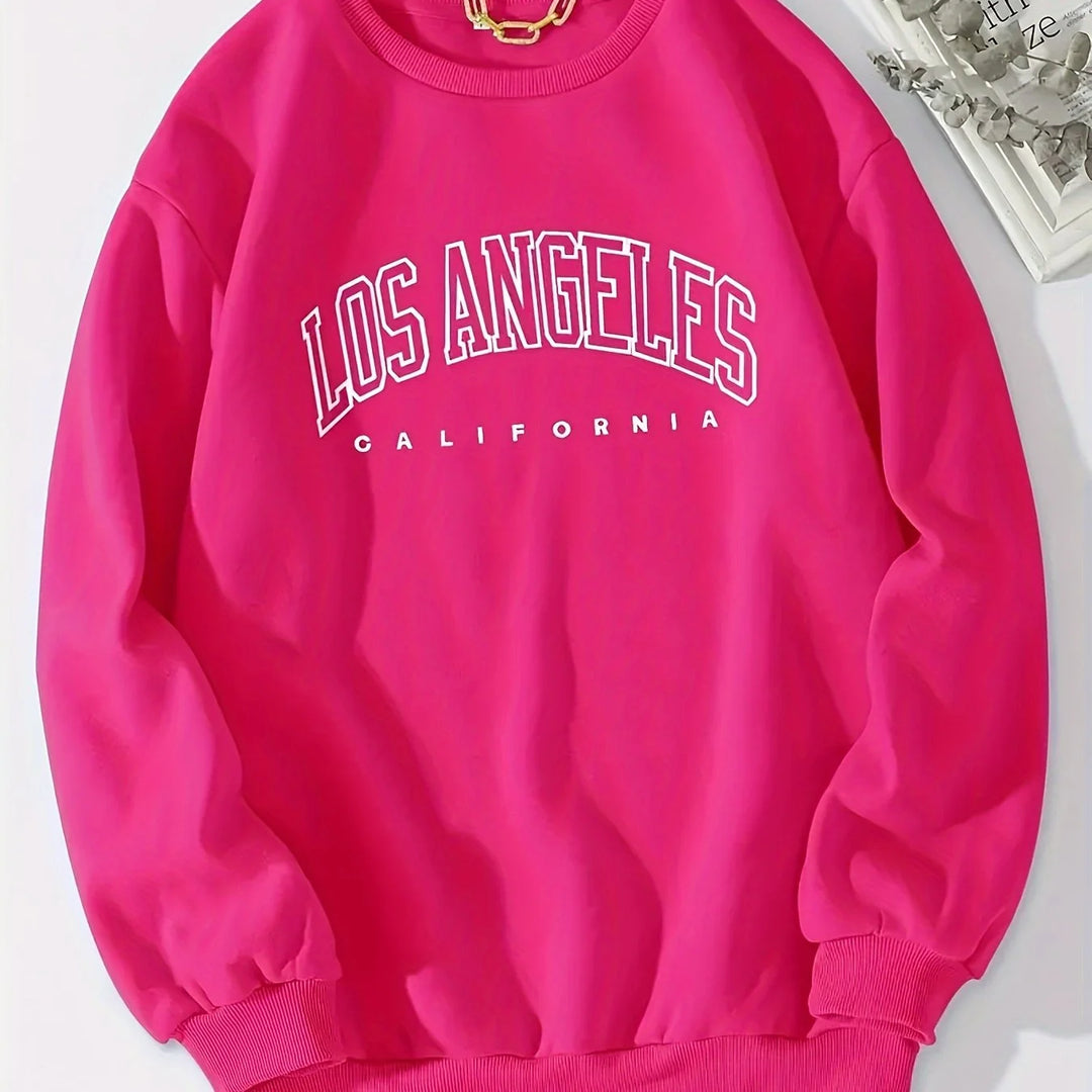 Women's crewneck winter Christmas sweater in Rose Red