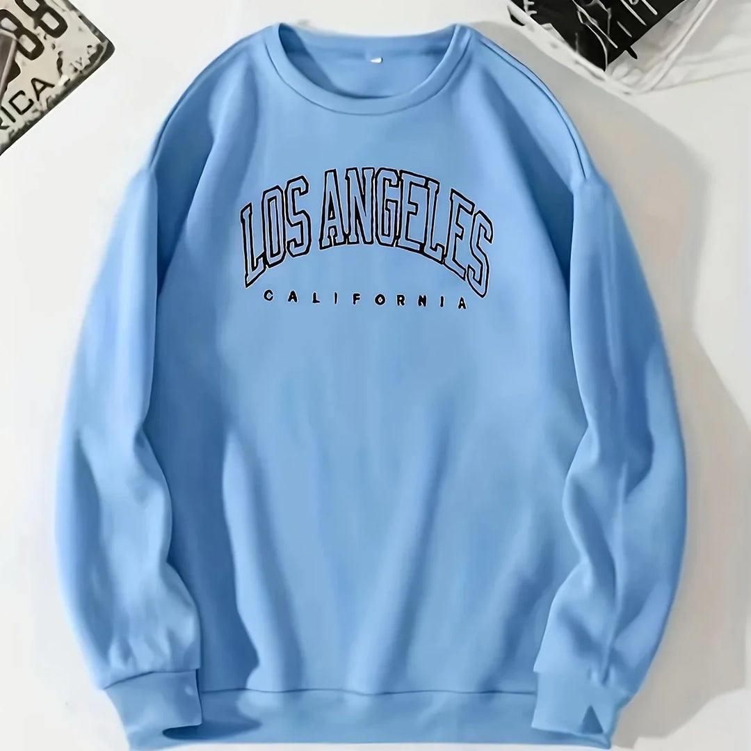 Women's crewneck winter Christmas sweater in Sky Blue