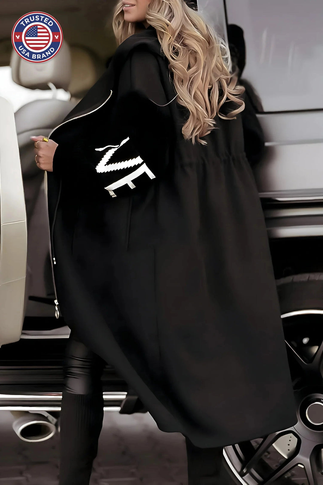 Women's hooded elegant winter long coat