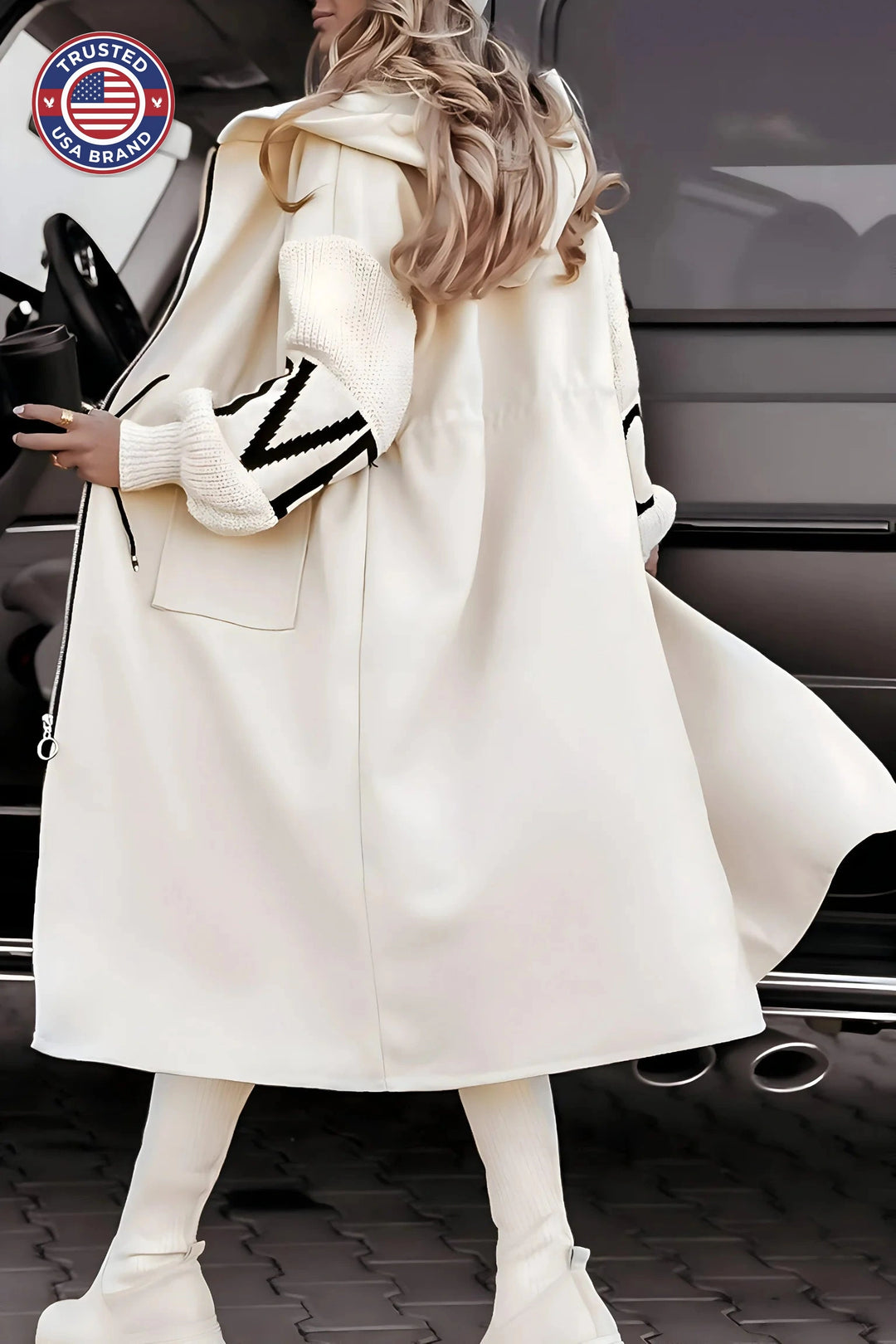 Women's hooded elegant winter long coat