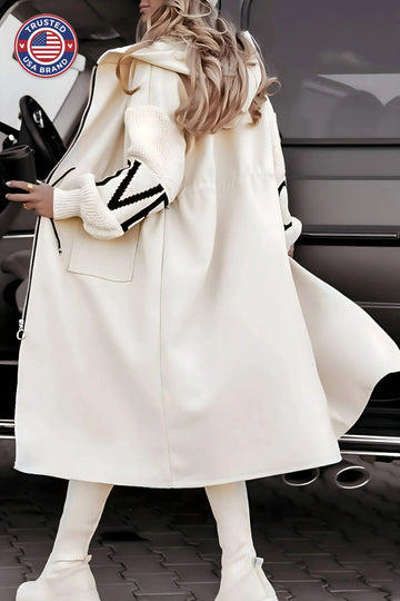 Women's hooded elegant winter long coat
