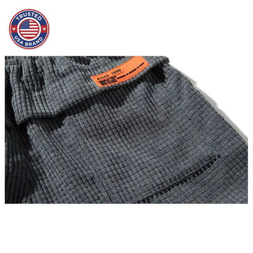 Women's corduroy drawstring winter pants with elasticated cuffs
