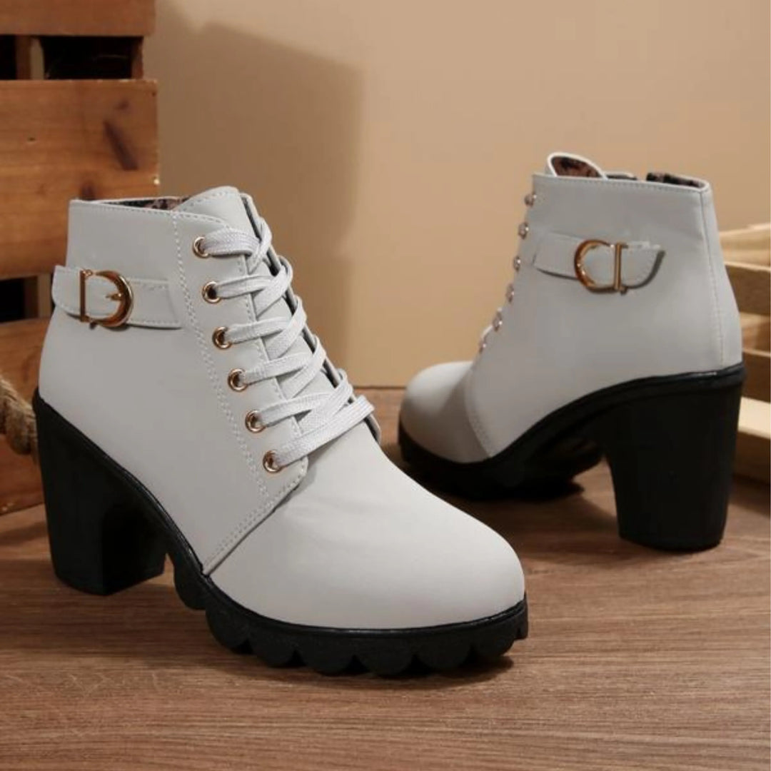 Chic Lace-Up Chunky Ankle Winter Boots