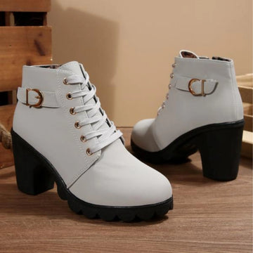 Chic Lace-Up Chunky Ankle Winter Boots