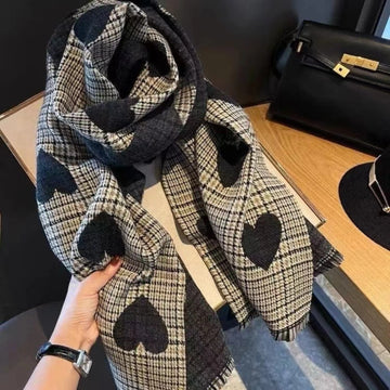 Comfy Warm Plaid Double Side Tassel Winter Scarf