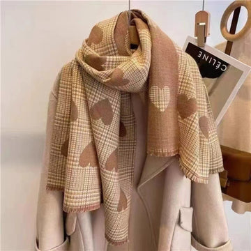 Comfy Warm Plaid Double Side Tassel Winter Scarf