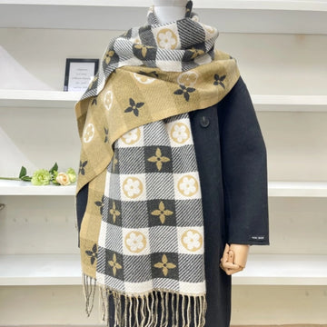 Comfy Warm Plaid Double Side Tassel Winter Scarf