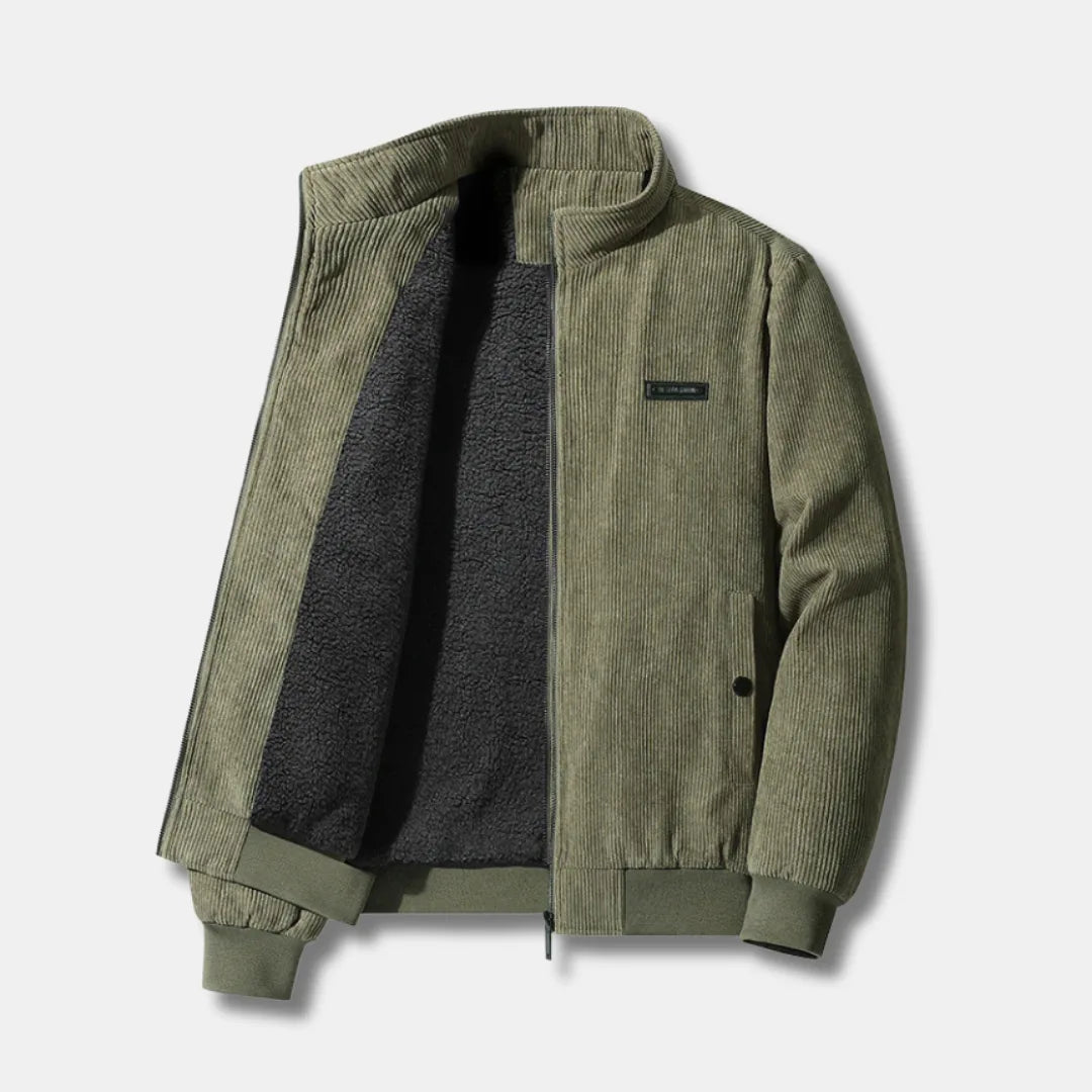 Corduroy Winter Jacket with Warm Sherpa Lining