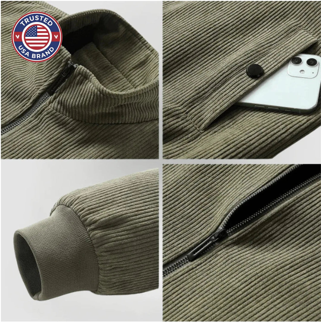Corduroy Winter Jacket with Warm Sherpa Lining