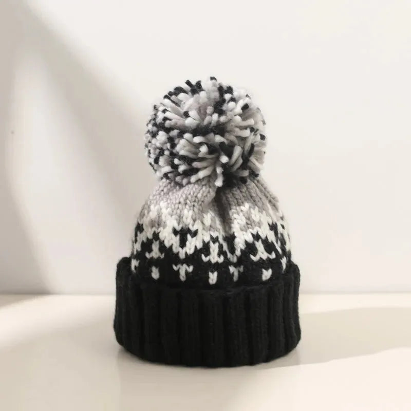 Cozy Snowflake Pom Winter Beanie