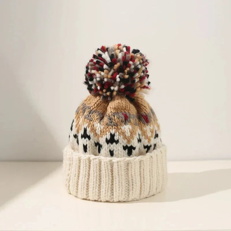 Cozy Snowflake Pom Winter Beanie