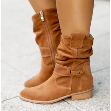 Elegant Ankle Winter Boots with Zipper Closure