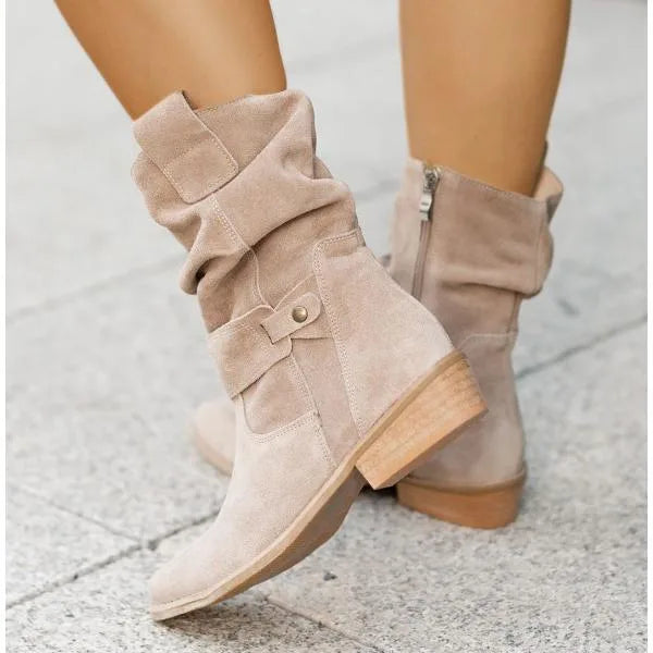Elegant Ankle Winter Boots with Zipper Closure