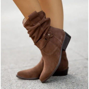 Elegant Ankle Winter Boots with Zipper Closure