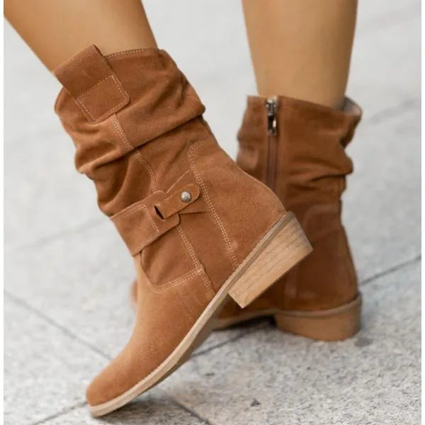 Elegant Ankle Winter Boots with Zipper Closure