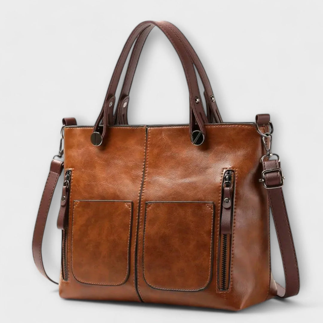 Elegant Leather Bag - Brown