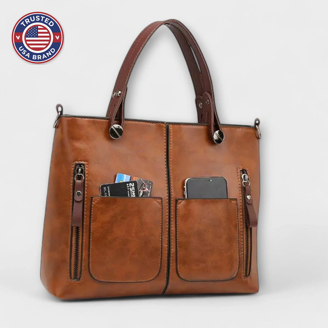 Elegant Leather Bag - Brown