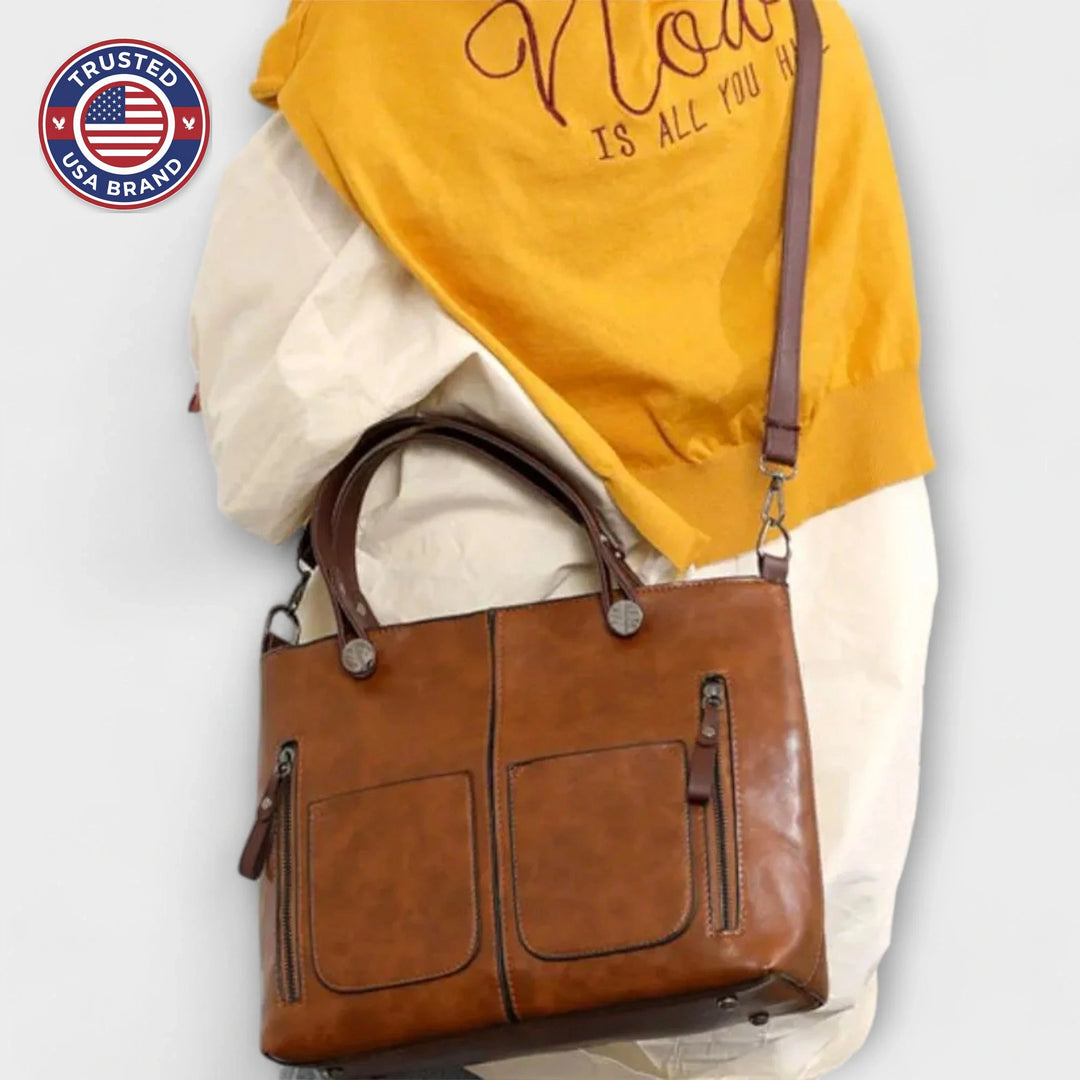 Elegant Leather Bag - Brown