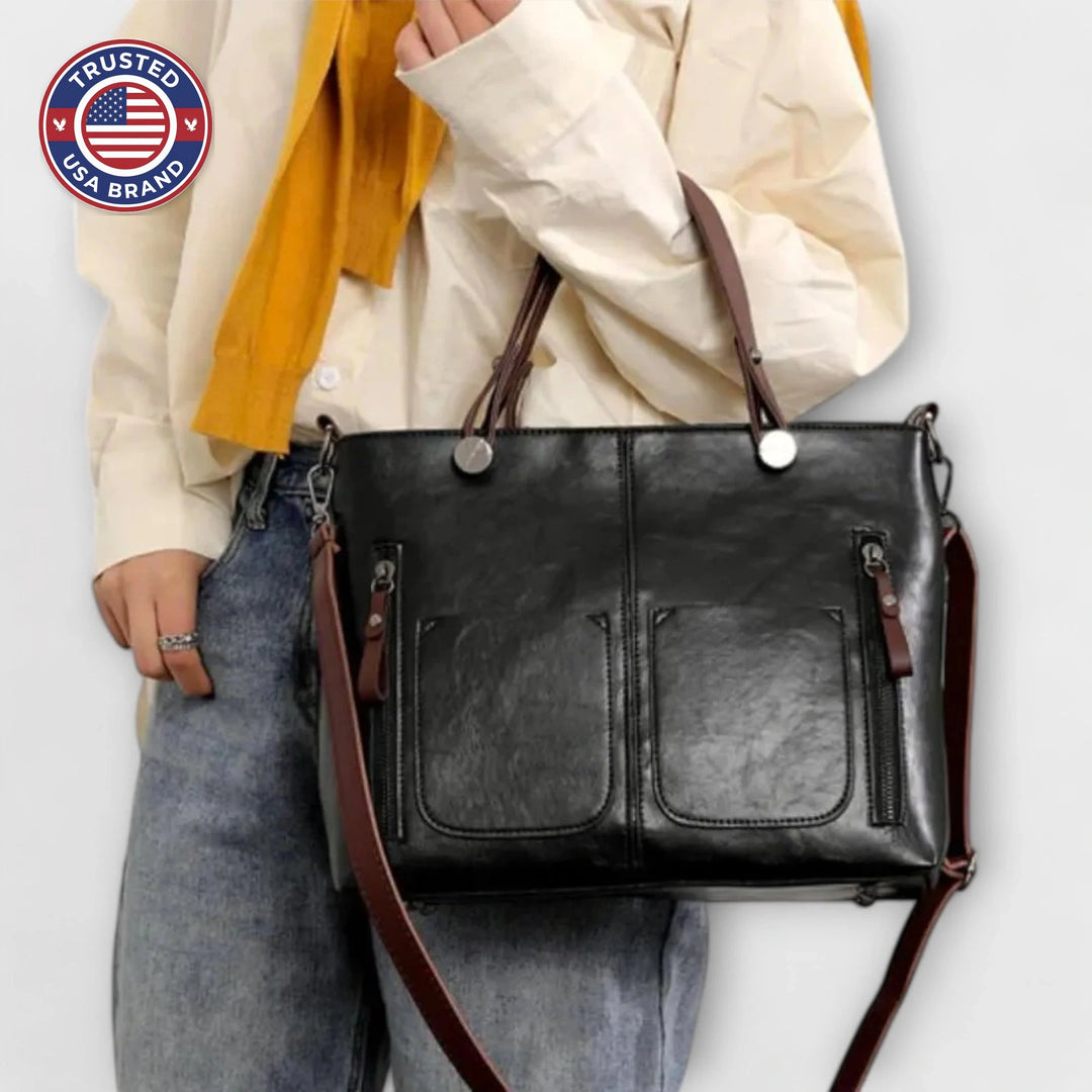 Elegant Leather Bag - Brown