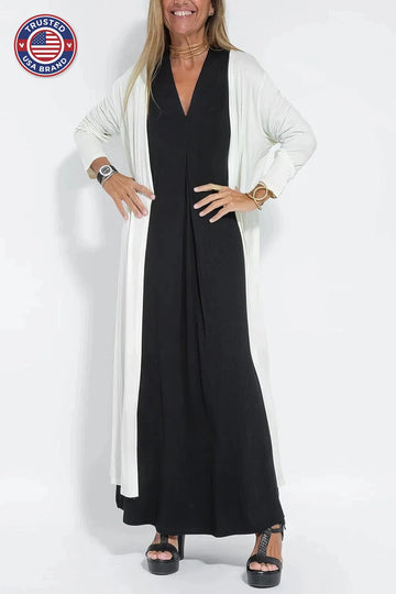 Elegant Long Winter Dress with Coordinated Cardigan