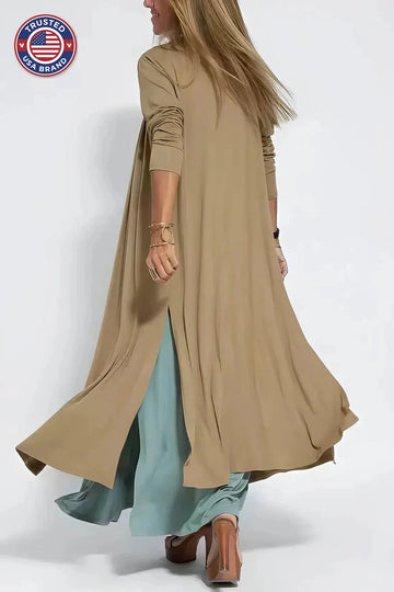 Elegant Long Winter Dress with Coordinated Cardigan