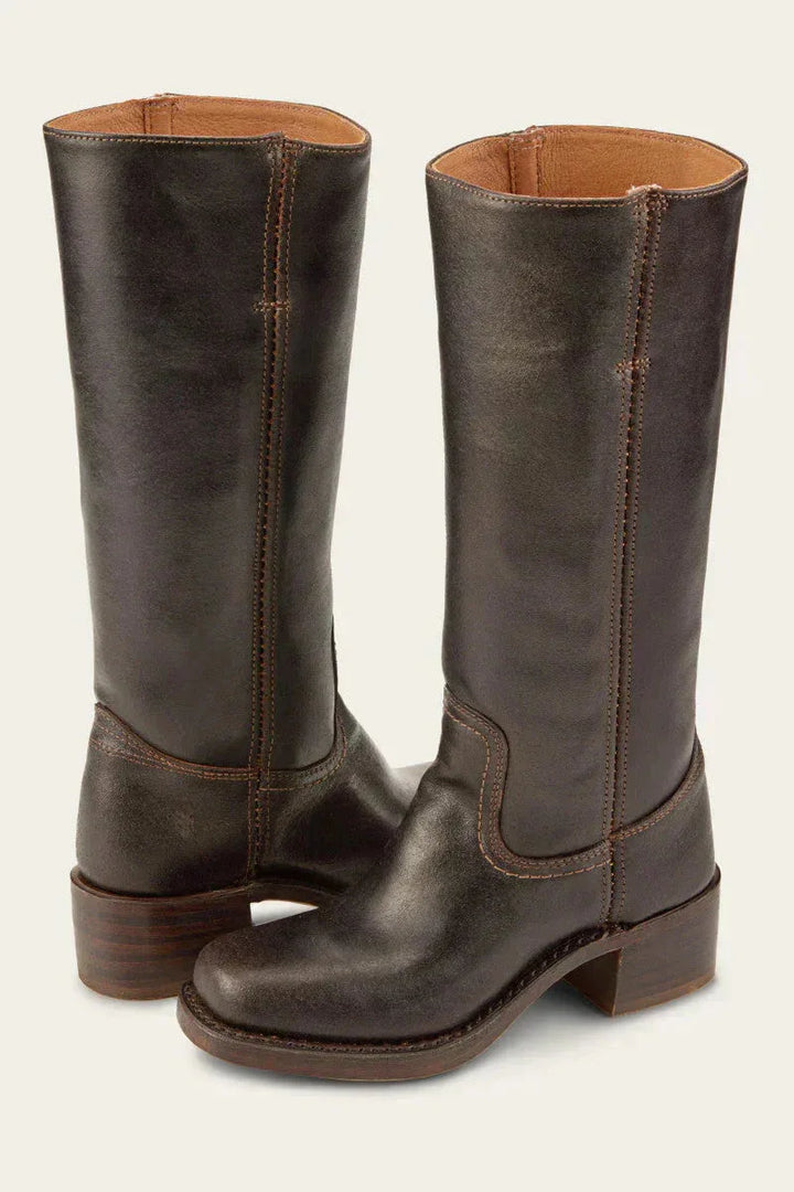 Knee-High Winter Boots with Slim Fit and Structured Sole