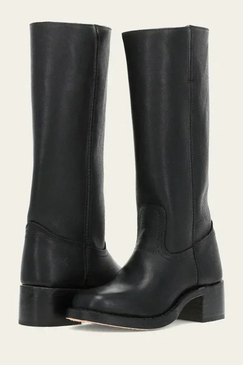 Knee-High Winter Boots with Slim Fit and Structured Sole