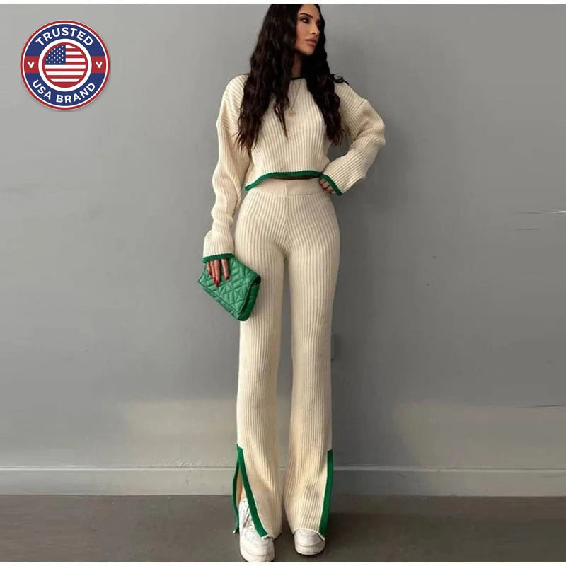 Knitted Winter Two-Piece Set – Stylish & Comfortable