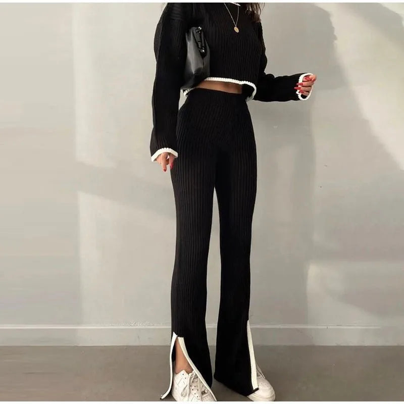 Knitted Winter Two-Piece Set – Stylish & Comfortable