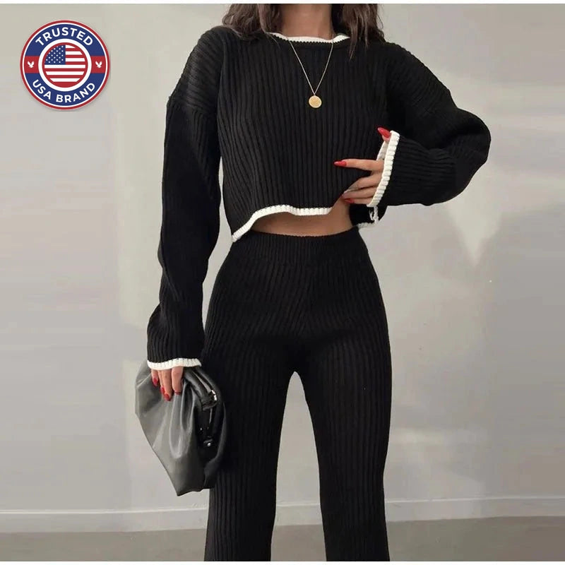 Knitted Winter Two-Piece Set – Stylish & Comfortable