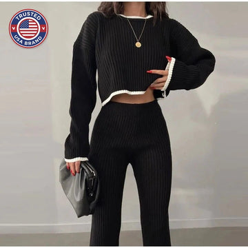Knitted Winter Two-Piece Set – Stylish & Comfortable