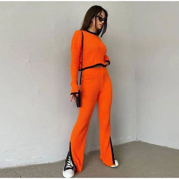 Knitted Winter Two-Piece Set – Stylish & Comfortable