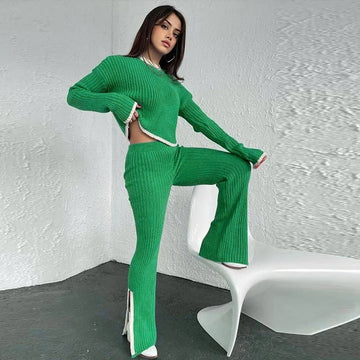 Knitted Winter Two-Piece Set – Stylish & Comfortable