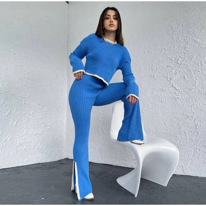 Knitted Winter Two-Piece Set – Stylish & Comfortable