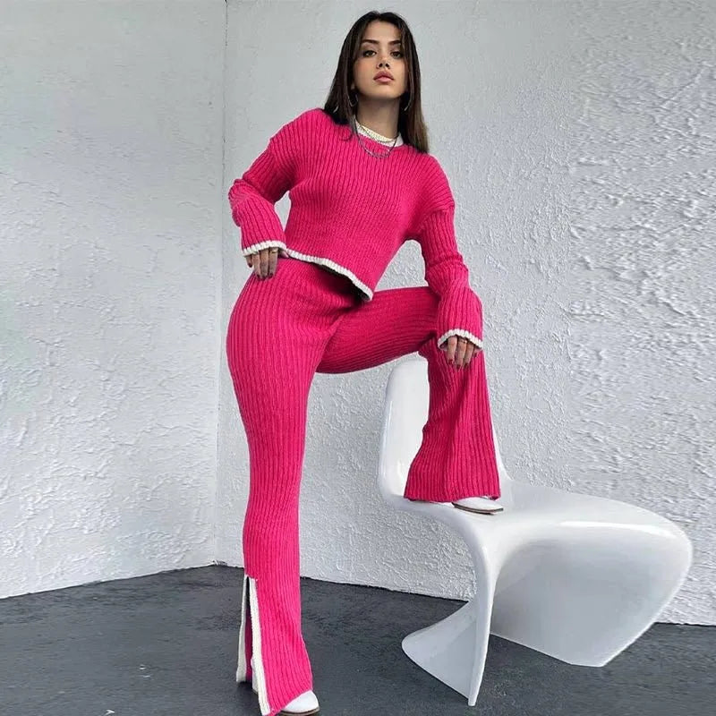 Knitted Winter Two-Piece Set – Stylish & Comfortable