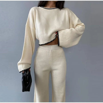 Knitted Winter Two-Piece Set – Stylish & Comfortable