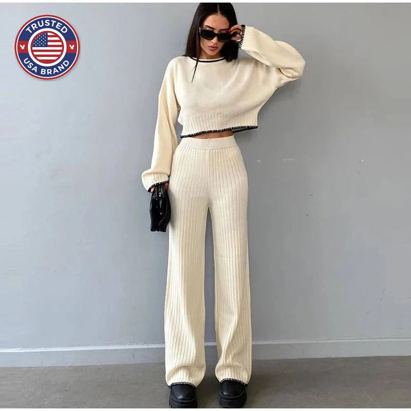 Knitted Winter Two-Piece Set – Stylish & Comfortable