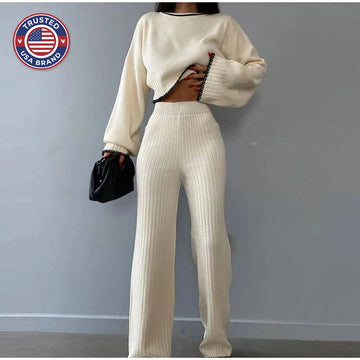 Knitted Winter Two-Piece Set – Stylish & Comfortable