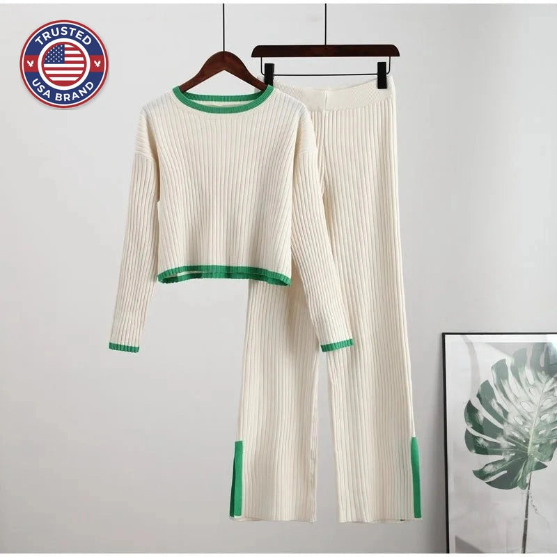 Knitted Winter Two-Piece Set – Stylish & Comfortable
