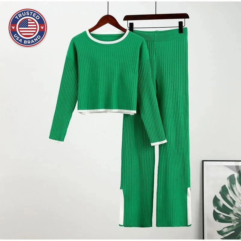 Knitted Winter Two-Piece Set – Stylish & Comfortable
